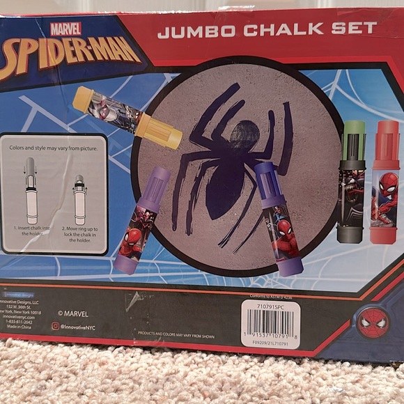 MARVEL SPIDER-MAN JUMBO CHALK SET 5 - Picture 2 of 2